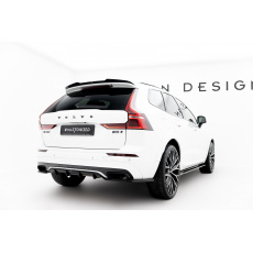Maxton Design středový spoiler pod zadní nárazník s žebrováním pro Volvo XC60 Mk 2, černý lesklý plast ABS