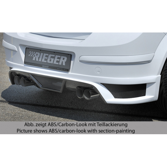 Rieger spoiler pod zadní nárazník pro Opel Astra H 5-dvéř., hatchback, notchback r.v. 03/04-, plast ABS bez povrchové úpravy, pro vozy s dvojitými koncovkami na obou stranách