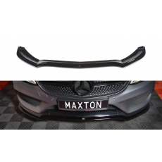 Maxton Design spoiler pod přední nárazník ver.1 pro Mercedes třída C W205/AMG-Line, černý lesklý plast ABS