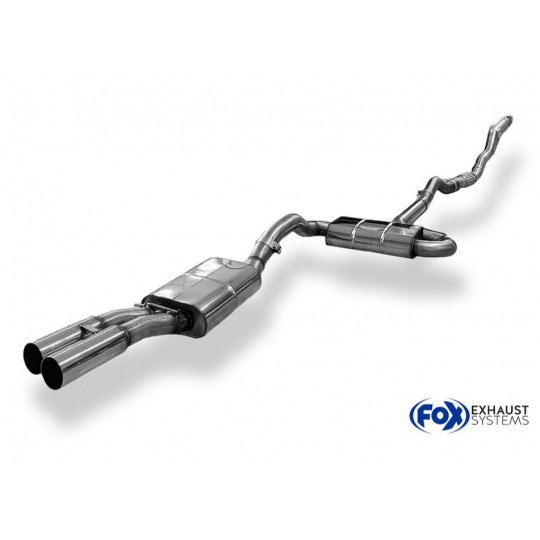 Fox Sportauspuff kompletní výfukový systém s katalyzátorem HJS s koncovkou 2×80 typ 10 pro Audi A4 B5 s motorem 1.8 T l