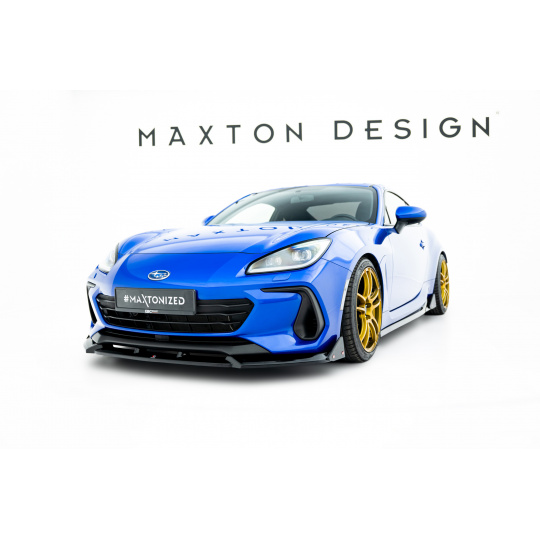 Maxton Design spoiler pod přední nárazník ver.1 s křidélky pro Subaru BRZ Mk2, černý lesklý plast ABS