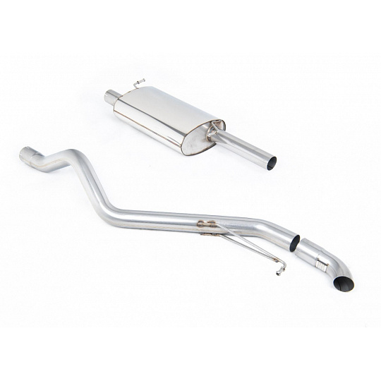 Milltek Sport výfukový systém DPF-Back s rezonátorem (tišší) pro Volkswagen Transporter \ Caravelle T6 SWB 150/180/204PS 2.0l BiTDI 2WD a 4MOTION 2015-2024, dvojitá oválná koncovka, typ koncovek: skrytá