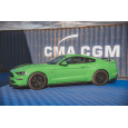 Maxton Design "Street Pro" difuzory pod boční prahy s křidélky ver.1 pro Ford Mustang MK6 GT Facelift, plast ABS bez povrchové úpravy, s červenou linkou