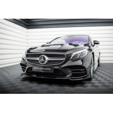 Maxton Design spoiler pod přední nárazník pro Mercedes třída S W222/Coupe (C217)/AMG-Line Facelift, černý lesklý plast ABS