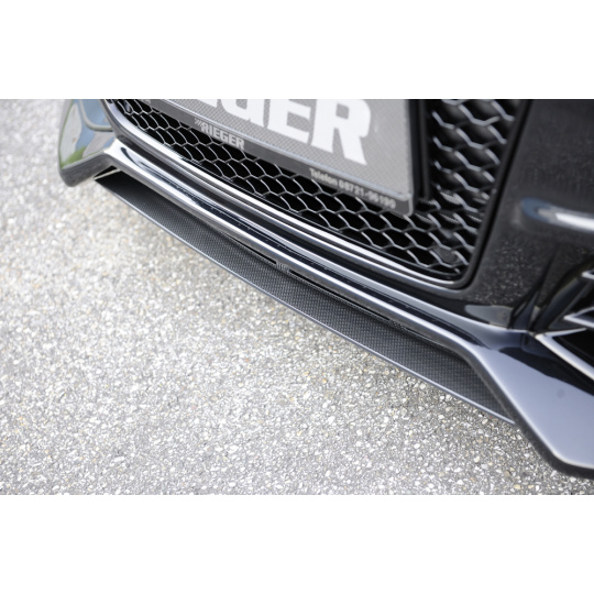 Rieger lipa pod přední nárazník Rieger pro Audi A4 B8, B81 avant, sedan po faceliftu, 01/12-, plast ABS s povrchovou úpravou Carbon-Look, pod přední nárazník Rieger obj. kód K 00055540/41/42/43/44/45/46/47