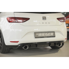 Rieger spoiler pod zadní nárazník pro Seat Leon 5F 3-dvéř. (sc), 5-dvéř. před faceliftem r.v. 10/12-12/16, plast ABS lakovaný do černé lesklé barvy, pro sportovní koncovky na obou stranách 100 mm