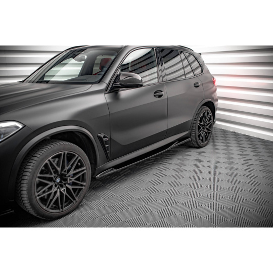 Maxton Design difuzory pod boční prahy pro BMW X5 M G05, černý lesklý plast ABS
