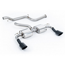 Milltek Sport výfukový systém cat-back bez rezonátoru (hlasitější) pro Ford Focus MK2 RS 2.5T 305PS 2009-2010, typ koncovek: GT-115 černé