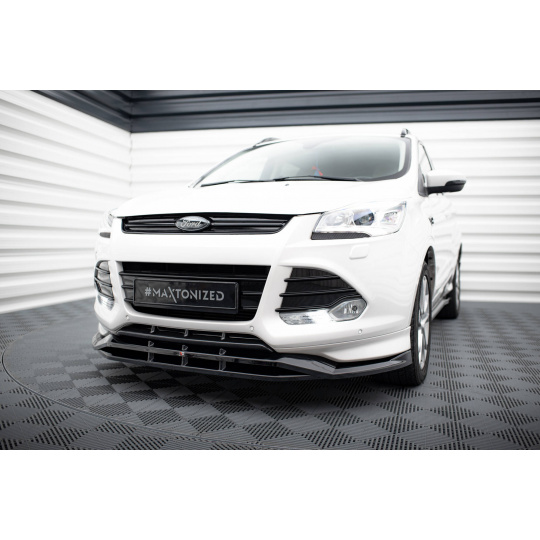 Maxton Design spoiler pod přední nárazník pro Ford Kuga Mk2 ST-Line, černý lesklý plast ABS