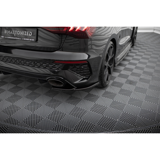 Maxton Design boční difuzory pod zadní nárazník ver.1 pro Audi RS3 8Y, černý lesklý plast ABS, Sportback