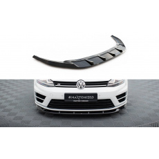 Maxton Design spoiler pod přední nárazník ver.6 pro Volkswagen Golf R Mk7, černý lesklý plast ABS