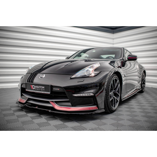 Maxton Design spoiler pod přední nárazník ver.2 pro Nissan 370Z Nismo, černý lesklý plast ABS