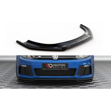 Maxton Design spoiler pod přední nárazník ver.2 pro Volkswagen Golf R Mk6, černý lesklý plast ABS