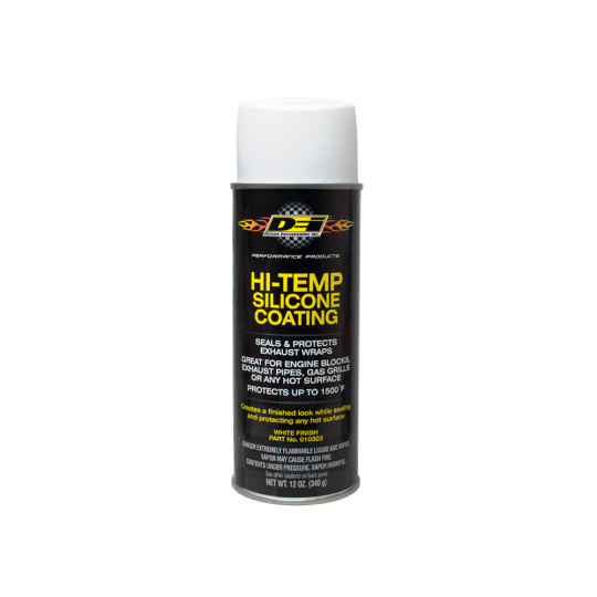 DEi Design Engineering ochranný sprej na termo izolační omotávky výfuků (HT Silicone Coating) 355 ml, barva: bílá