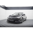 Maxton Design "Street Pro" spoiler pod přední nárazník s křidélky pro Honda Civic Mk10, plast ABS bez povrchové úpravy, s červenou linkou