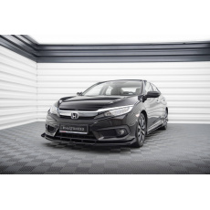 Maxton Design "Street Pro" spoiler pod přední nárazník s křidélky pro Honda Civic Mk10, plast ABS bez povrchové úpravy, s červenou linkou Maxton Design "Street Pro" spoiler pod přední nárazník s křidélky pro Honda Civic Mk10, plast ABS bez povrchové úpravy, s červenou linkou