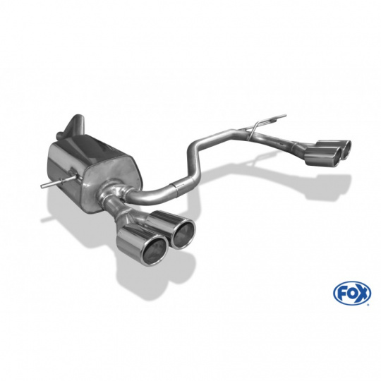Fox Sportauspuff koncový tlumič výfuku s koncovkou 2x76 Typ 16 na obou stranách pro Renault Clio IV s motorem 0.9, 1.2, 1.5 D