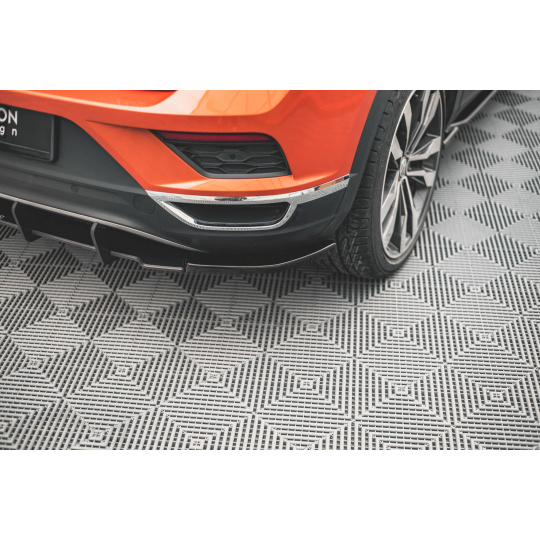 Maxton Design boční difuzory pod zadní nárazník pro Volkswagen T-roc Mk1, černý lesklý plast ABS