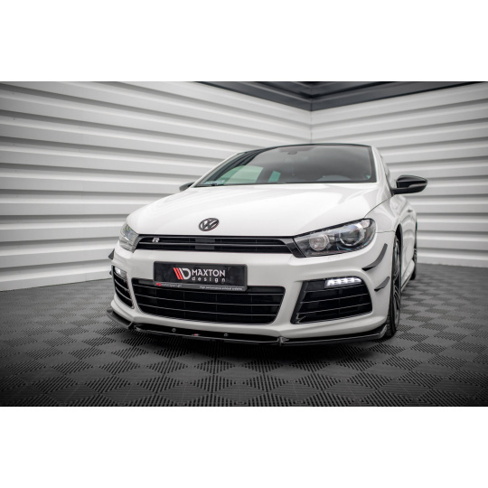 Maxton Design spoiler pod přední nárazník ver.3 pro Volkswagen Scirocco R Mk3, černý lesklý plast ABS