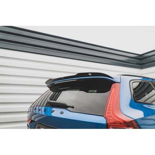 Maxton Design prodloužení spoileru pro Volvo V60 R-Design Mk2, černý lesklý plast ABS