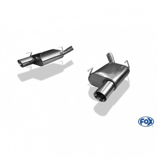 Fox Sportauspuff koncový tlumič výfuku s koncovkou 1x100 Typ 25 na obou stranách pro Ford Mustang  s motorem 4.6