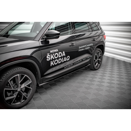 Maxton Design difuzory pod boční prahy pro Škoda Kodiaq Standard, černý lesklý plast ABS