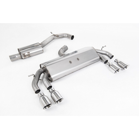 Milltek Sport výfukový systém cat-back Race system s rezonátorem (tišší) bez klapek pro Volkswagen Golf Mk7.5 R 2.0 TSI 310PS (bez GPF) - 76mm, EC schválení 2017-2021, typ koncovek: GT-100 leštěné Milltek Sport výfukový systém cat-back Race system s rezonátorem (tišší) bez klapek pro Volkswagen Golf Mk7.5 R 2.0 TSI 310PS (bez GPF) - 76mm, EC schválení 2017-2021, typ koncovek: GT-100 leštěné