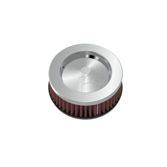 K&N univerzální kulatý filtr se vstupem 51 mm a výškou 51 mm, kovový vrchlík, vnější průměr 137 mm