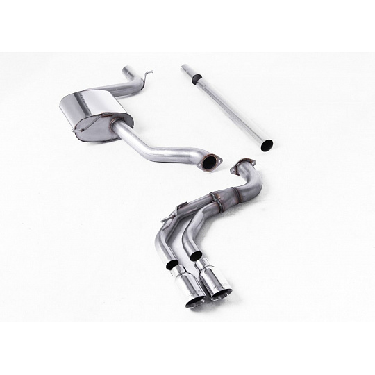 Milltek Sport výfukový systém cat-back bez rezonátoru (hlasitější) GTD Twin Outlet Style pro Volkswagen Golf Mk7.5 1.5TSI Evo GT, R-Line (s i bez GPF/OPF) 2017-2021, typ koncovek: GT-80 leštěná