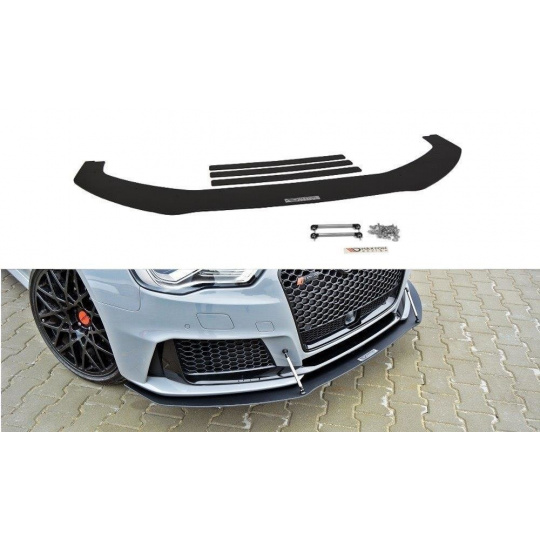 Maxton Design "Racing" spoiler pod přední nárazník pro Audi RS3 8V, plast ABS bez povrchové úpravy