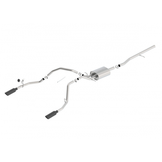 Borla Cat-Back výfukový systém "Touring" pro GMC Sierra 1500 5,3l EC/SB 78,7", CC/SHB 69,3", WB 143,5", r.v. od 14-18, typ koncovek: černé