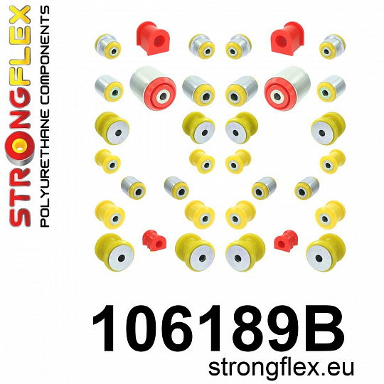 106189B: Strongflex Kompletní sada silentbloků pro zavěšení 106189B: Strongflex Kompletní sada silentbloků pro zavěšení