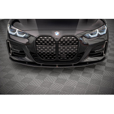 Maxton Design "Street Pro" spoiler pod přední nárazník pro BMW řada 4 G22/M-Pack, plast ABS bez povrchové úpravy, s červenou linkou