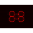 Kompletní LED hexagonové svítidlo červené, rozměr: 5 elementů 238 x 168 cm