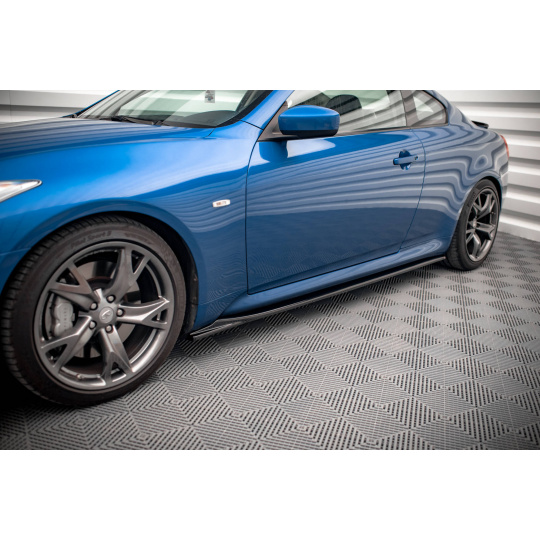 Maxton Design difuzory pod boční prahy pro Infiniti G37, černý lesklý plast ABS, Coupe