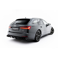 Maxton Design vložka zadního nárazníku s imitacemi koncovek výfuku pro Audi A6 C8, černý lesklý plast ABS, černé koncovky Maxton Design vložka zadního nárazníku s imitacemi koncovek výfuku pro Audi A6 C8, černý lesklý plast ABS, černé koncovky