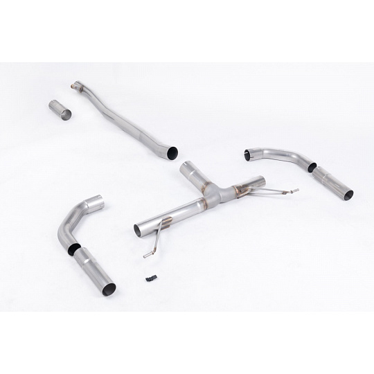 Milltek Sport Front Pipe-back Front Resonator Back - Race & Non-Valved (Loudest) pro Mercedes třída A A35 AMG 2.0 Turbo (Sedan - bez OPF/GPF) 2019-2024, využívá originálních koncovek