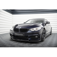 Maxton Design spoiler pod přední nárazník ver.2 pro BMW řada 4 F36, černý lesklý plast ABS, M-pack