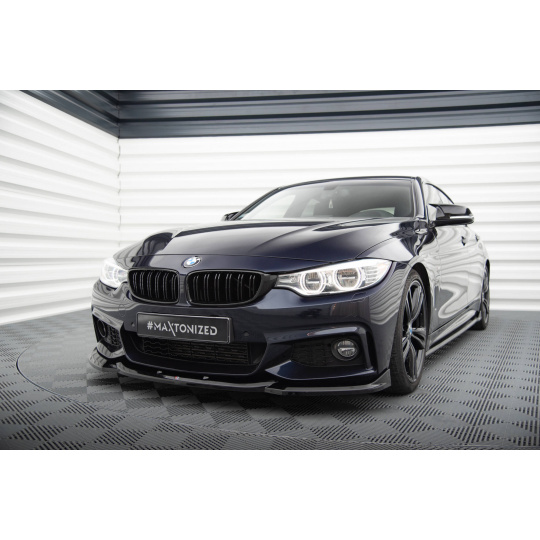 Maxton Design spoiler pod přední nárazník ver.2 pro BMW řada 4 F36, černý lesklý plast ABS, M-pack