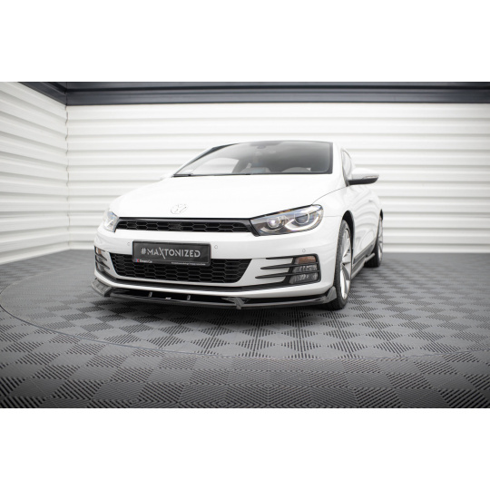 Maxton Design spoiler pod přední nárazník ver.2 pro Volkswagen Scirocco Mk3 Facelift, černý lesklý plast ABS