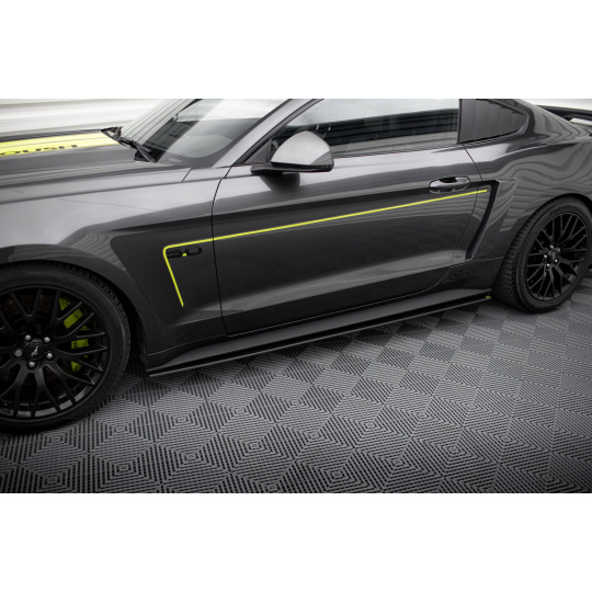 Maxton Design "Street Pro" difuzory pod boční prahy pro Ford Mustang Mk6 GT, plast ABS bez povrchové úpravy