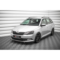 Maxton Design spoiler pod přední nárazník ver.1 pro Škoda Fabia Mk3, černý lesklý plast ABS