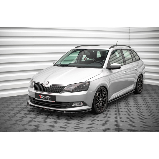 Maxton Design spoiler pod přední nárazník ver.1 pro Škoda Fabia Mk3, černý lesklý plast ABS