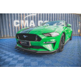 Maxton Design spoiler pod přední nárazník s křidélky ver.2 pro Ford Mustang MK6 GT Facelift, černý lesklý plast ABS
