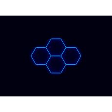 Kompletní LED hexagonové svítidlo modré, rozměr: 4 elementy 241 x 168 cm Kompletní LED hexagonové svítidlo modré, rozměr: 4 elementy 241 x 168 cm