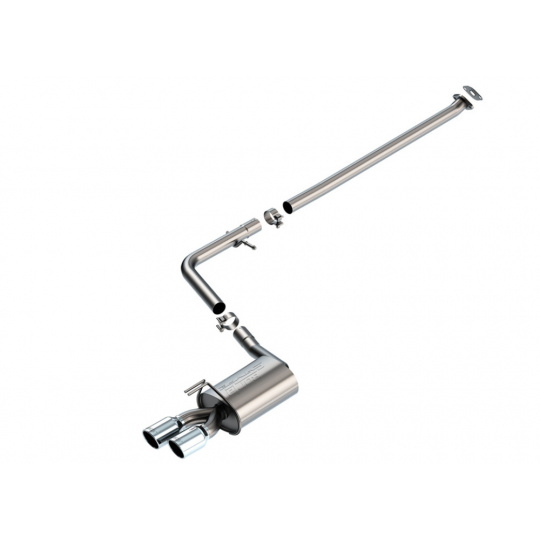 Borla Cat-Back výfukový systém "S-Type" pro Hyundai Sonata, 1,6L, Turbo, automat, FWD. 4-dveř., r.v. 2021-2023, typ koncovek: chromové