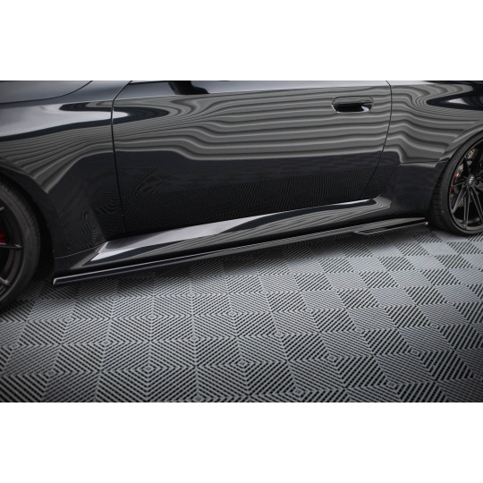 Maxton Design difuzory pod boční prahy pro BMW M2 G87, černý lesklý plast ABS