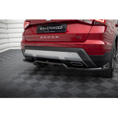 Maxton Design středový spoiler pod zadní nárazník s žebrováním pro Seat Arona Mk1 FR, černý lesklý plast ABS