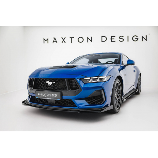 Maxton Design "Street Pro" spoiler pod přední nárazník s křidélky pro Ford Mustang Mk7 GT, plast ABS bez povrchové úpravy