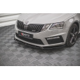 Maxton Design spoiler pod přední nárazník ver.2 pro Škoda Octavia RS Facelift Mk3, černý lesklý plast ABS